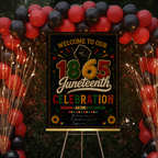 Juneteenth Welcome Party Sign, June 19th Emancipation Day Black Freedom Celebration Sign, 1865 Poster Board Sign, Printable Canva Template