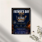 Father’s Day BBQ Party Invitation, Dad Barbecue Cookout Invite, Summer Grill Party Invite, Blue Editable Canva Printable Digital Template