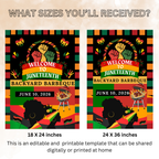 Juneteenth Welcome Sign, BBQ Party Sign, Independence Day Sign, Black Freedom Celebration Poster Sign, Digital Printable Template