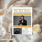 Fathers Day Invitation Newspaper Style with Photo, Dad Party Invite, Dinner Invite Editable Canva Template Printable Celebration Flyer Card