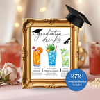 Graduation Signature Drink Menu, Grad Bar Sign Template, Class of 2026 Party Drinks Station , Digital Printable Canva