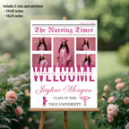 Pink Nursing Graduation Welcome Party Sign, Newspaper Style with Photo, RN BSN LPN Pinning Ceremony Sign, Nurse Poster Sign, Canva Template
