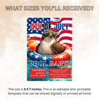 4th of July Pool Party Invitation, Patriotic BBQ Cookout Party Invite, Independence Day Fireworks Invite, Printable Digital Template