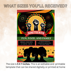 Juneteenth Invitation, Independence Day, Black Freedom Celebration Flyer Card, BBQ Party Invite, Cookout Invite, Digital Printable Template