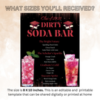 Graduation Soda Bar Menu Template, Editable Drink Station Sign, Class of 2026 Grad Party Drinks, Editable Canva Printable
