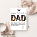 Father’s Day Card Template, DAD Greeting Photo Card, Letter To Daddy, Father Appreciation Card, Printable Digital Download