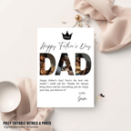 Father’s Day Card Template, DAD Greeting Photo Card, Letter To Daddy, Father Appreciation Card, Printable Digital Download