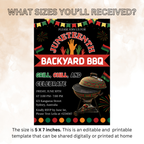 Juneteenth BBQ Cookout Invitation, Black Freedom Celebration Party Invite, Independence Day Printable Digital Template