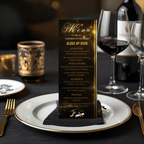 Black Gold Graduation Menu with Photo, Class of 2026 Menu Card, Elegant Grad Dinner Menu Template, Boy Girl Menu, Editable Canva Printable