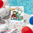 4th of July Invitation Pool Party, USA Independence Day BBQ Cookout Invite, Summer Party, Fourth Of July, Canva Digital Printable Template