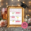Pink Nurse Graduation Drink Sign, RN LPN CNA Bar Menu Card, Hydration Station Sign, Woman Cocktail Menu, Editable Canva Printable Template