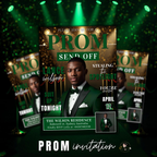 Green Prom Send Off Invitation, Prom King Party with photo invite, Boys Senior Prom Night Flyer, Magazine Style Digital Printable Template