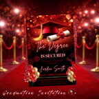 Red Graduation Announcement Invitation, Senior Grad Party invite, High School Class of 2026 Boy Girl Flyer Card, Digital Printable Template