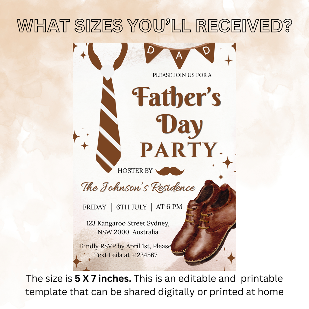 Fathers Day Invitation, Dad BBQ Party Invite, Father's Day Brunch Celebration, Dad Flyer Card, Digital Printable Template