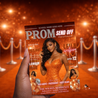 Orange Prom Send Off Party Invitation, Prom Queen with photo invite, Girls Prom Night Flyer Card, Magazine Cover, Digital Printable Template