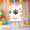 Preschool Graduation Welcome Sign with Photo, Pre-K Kindergarten Class of 2026 Party Poster, Kids Grad Editable Canva Printable Template