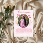 Pink Wildflower Graduation Thank You Card, Senior Grad Party Thank you with photo note, Birthday Thank You Cards, Digital Printable Template