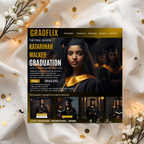 Graduation Invitation Movie Theme with Photo, Black Gold Cinematic Streaming Grad Party, Class of 2026 Flyer Card Invite, Printable Template