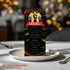 Black Freedom Day Menu Template, Juneteenth Cookout BBQ Party Menu Card, Independence Day Menu, Editable Canva Printable