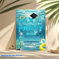 Graduation Pool Party Invitation, Senior High School College Grad Announcement Party Invite for Him and Her, Editable Canva Template