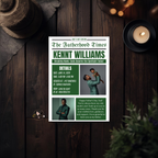 Fathers Day Newspaper Invitation with Photo, Dad Celebration Party Invite, Brunch or Dinner Invite, Flyer Card, Editable Canva Template