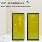 Green Graduation Menu Template with Photo, Grad Dinner or Brunch Menu Card, Class of 2026 Party Menu for Him and Her, Canva Printable