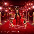 Red Prom Send Off Party Invitation, Prom Queen with photo invite, Girls Prom Night Flyer, Elegant Magazine Cover, Digital Printable Template