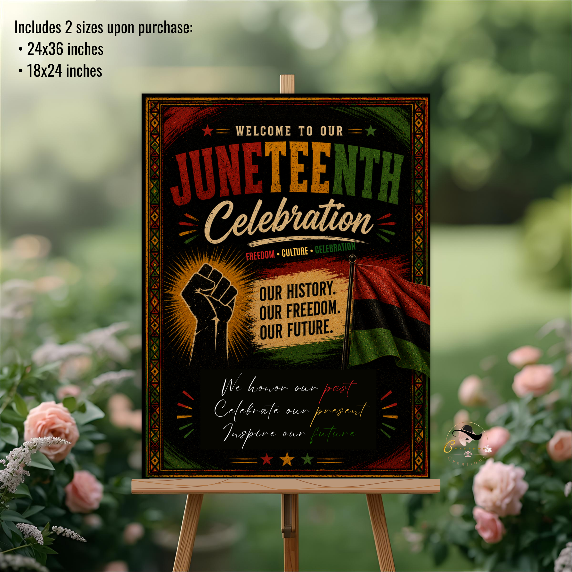 Juneteenth Welcome Party Sign, Emancipation Day Celebration Poster Sign, June 19th Sign, BBQ Cookout Jubilee Day Sign, Printable Template