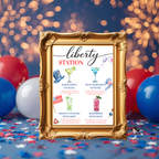 4th of July Drink Menu Sign, Patriotic Signature Drinks, Fourth Of July Cocktails Sign, Red White Blue Printable Template