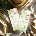 Safari Baby Shower Menu and Program Template, Jungle Animals Zoo Theme, Order of Events, Menu Card Editable Canva Digital Printable