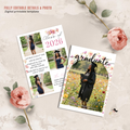 Wildflower Graduation Party Invitation, Boho Floral Senior Grad Announcement with photo invite, Girl University Graduates Printable Template