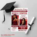 Newspaper Graduation Save the Date Invitation with Photo, Senior Grad Party Invite, Class 2026 Boy Girl, Digital Printable Canva Template
