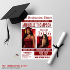 Newspaper Graduation Save the Date Invitation with Photo, Senior Grad Party Invite, Class 2026 Boy Girl, Digital Printable Canva Template