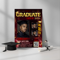 Boy Graduation Invitation, Senior Grad Party with photos invite, Male College High school Graduates Announcement, Maroon Gold Flyer Template