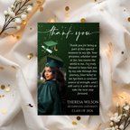 Graduation Thank You Card with Photo, High School College Grad Party Thank You Note For Him Her, Green Editable Printable Digital Template