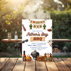 Father’s Day BBQ Cookout Invitation, Dad Party Invite, Pool Party Food Drinks Whiskey, Barbecue Invite, Printable Digital Canva Template