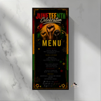 Juneteenth Party Menu Template, June 19th Black Freedom Day BBQ Cookout Menu, Jubilee Day Dinner Menu Card, Printable Digital Canva Template