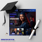 Movie Theme Graduation Invitation with Photo, Blue Streaming Style Grad Announcement Invite, Class of 2026 Flyer, Digital Printable Template