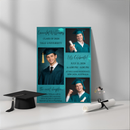Teal Senior Graduation Invitation, Boy High School Grad with photo invite, Class of 2026, Graduates Flyer Card, Digital Printable Template