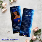 Blue Graduation Menu with Photo, Senior Grad Party Menu, Class of 2026 Dinner Menu Template, Girl Boy Menu, Printable Editable Canva