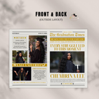Graduation Announcement Newspaper Template with Photo, Class of 2026 for Boys and Girls, Senior Grad Invite, Gold Editable Printable Canva