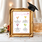 Graduation Drink Sign Template, Signature Drinks Bar Menu, Class of 2026 High School College Grad Party Menu, Editable Canva Printable