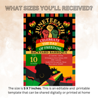 Juneteenth Invitation, Independence Day, Black Freedom Celebration Flyer Card, BBQ Party Invite, Cookout Invite, Digital Printable Template