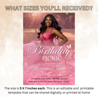 Pink Picnic Birthday Invitation with Photo, Adult Girl Summer Party Invite, Picnic at the Park Invite, Printable Editable Canva Template