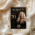 70th Birthday Invitation for Man and Woman, 70 and Fabulous, Photo Invitation Template, Birthday Dinner Brunch Invite, Editable Canva Card