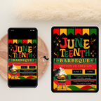 Juneteenth Bbq Party Invitation, Independence Day, Black Freedom Celebration Flyer Card, Barbecue Invite, Digital Printable Template