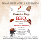 Fathers Day BBQ Party Invitation, Dad Barbecue Invite, Father's Day Brunch Celebration, Dad Flyer Card, Digital Printable Template