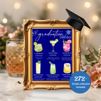 Blue Graduation Drink Sign Template, Signature Drinks Menu, Class of 2026 Bar Menu, Grad Drink Station, Editable Canva Digital Printable