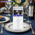 Blue Graduation Newspaper Menu Template, Senior Grad Party Menu Class of 2026 Dinner Menu Printable for Him and Her, Editable Printable Card