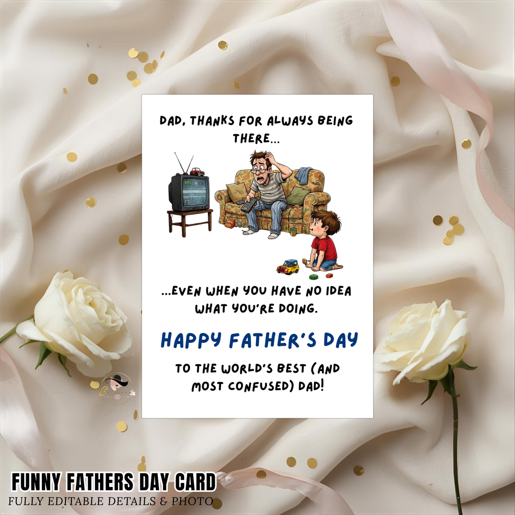 Funny Father’s Day Card, Dad Birthday Card, Funny Dad Gift, Dad Joke Card, Digital Download Printable Canva Template